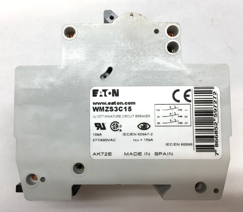 Eaton 15A 10kA Type C TP UL1077 Miniature Circuit Breaker WMZS3C15 NOS