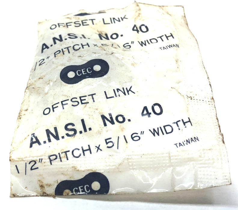 A.N.S.I 1/2" Pitch x  5/16" Width Offset Link #40 [Lot of 5] NOS