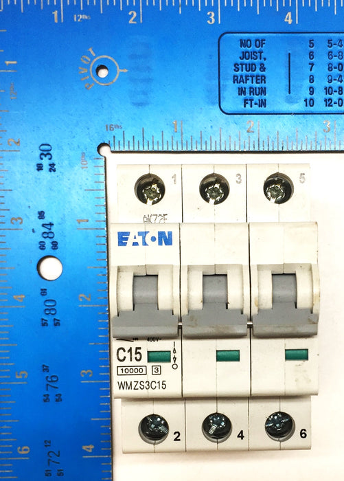 Eaton 15A 10kA Type C TP UL1077 Miniature Circuit Breaker WMZS3C15 NOS