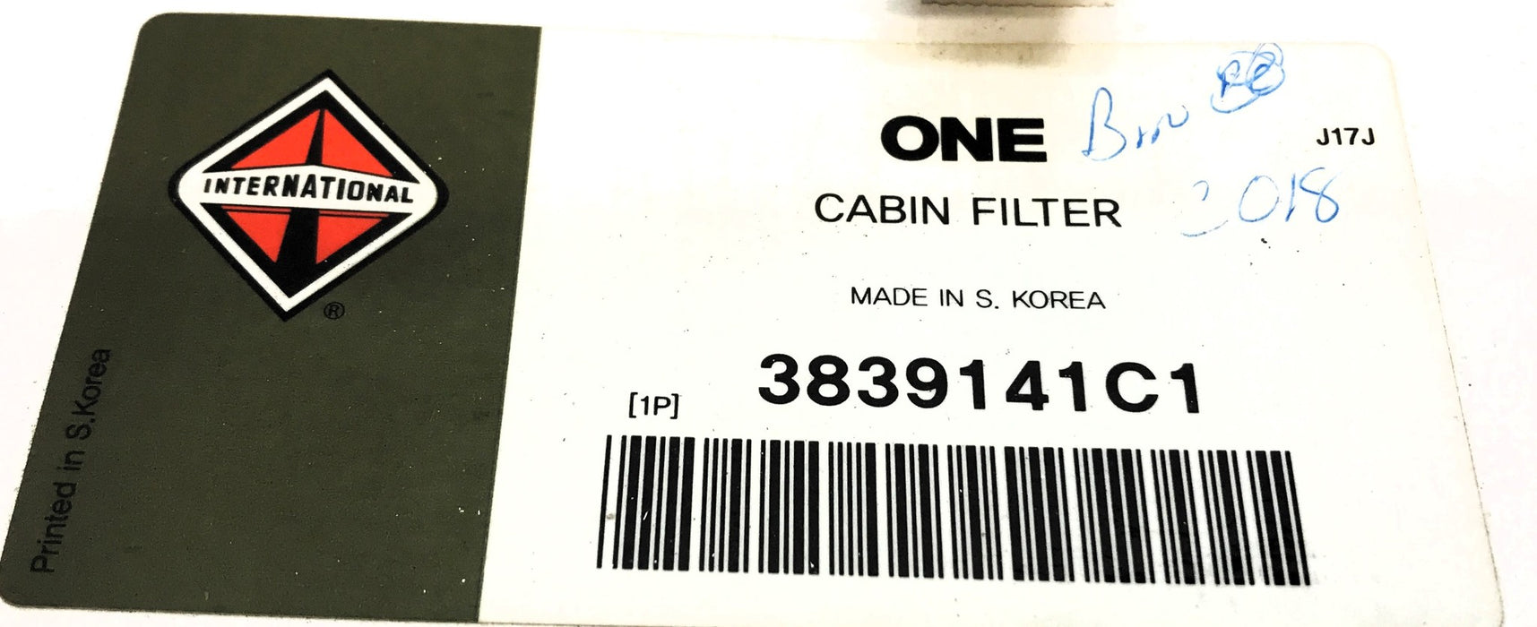 International Cabin Air Filter 3839141C1 NOS