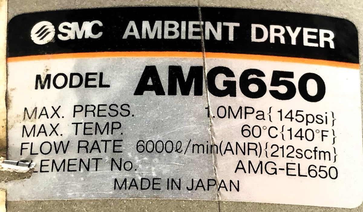 SMC Ambient Dryer AMG650 USED