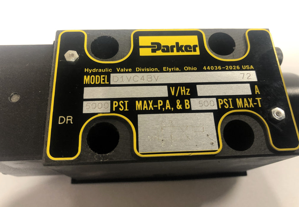 Parker 5000PSI 30 Degree Directional Control Valve D1VC4BV 72 NOS
