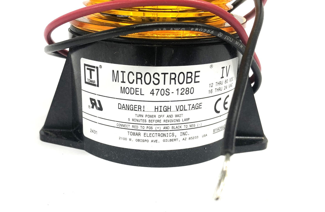 Tomar Micro 12-80VDC/16-24VAC Amber Strobe 470S-1280 NOS