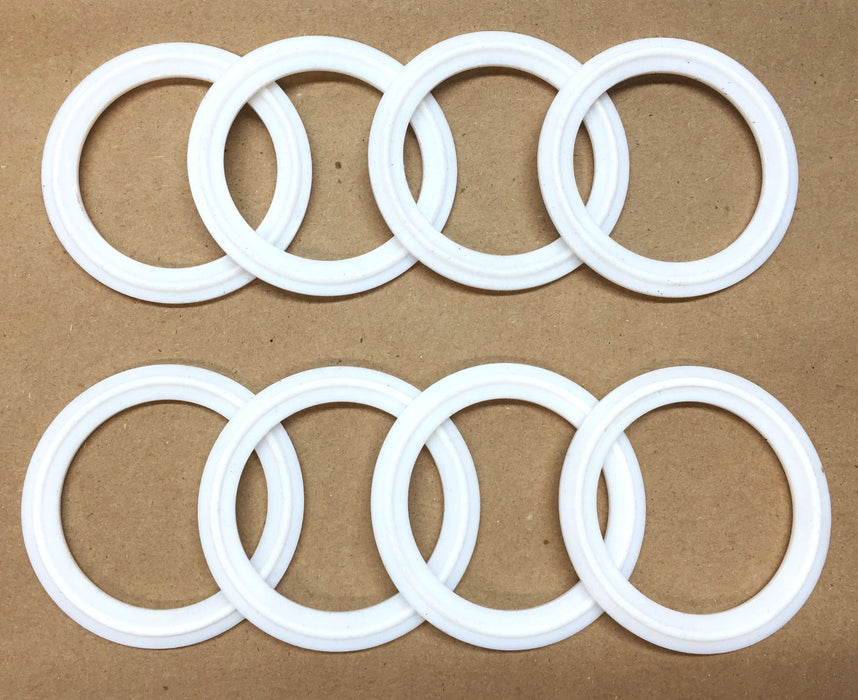 Tri-Clover White Sanitary Clamp Gasket PTFE 2-1/2″ 40MP-G250 [Lot of 8] NOS