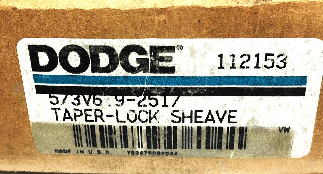 Dodge Taper-Lock Sheave 5/3V6.9-2517 (112153) NOS