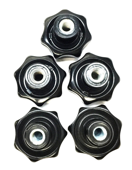 Unbranded 7-Point Plastic Black Star Knob with M8-1.25 Bore [Lot of 5] NOS