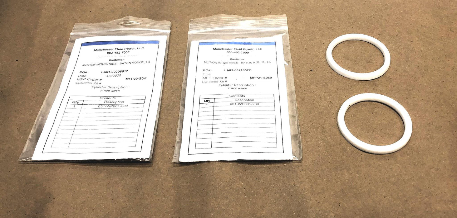 Manchester Fluid Power 2" Rod Wiper 051-WP001-200 [Lot of 2] NOS