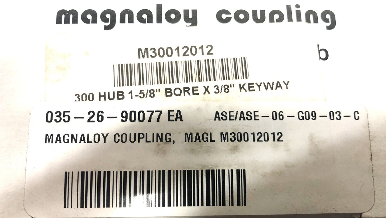 Magnaloy Coupling Hub 1-5/8 inch Bore x 3/8 inch Keyway M30012012 [Lot of 2] NOS