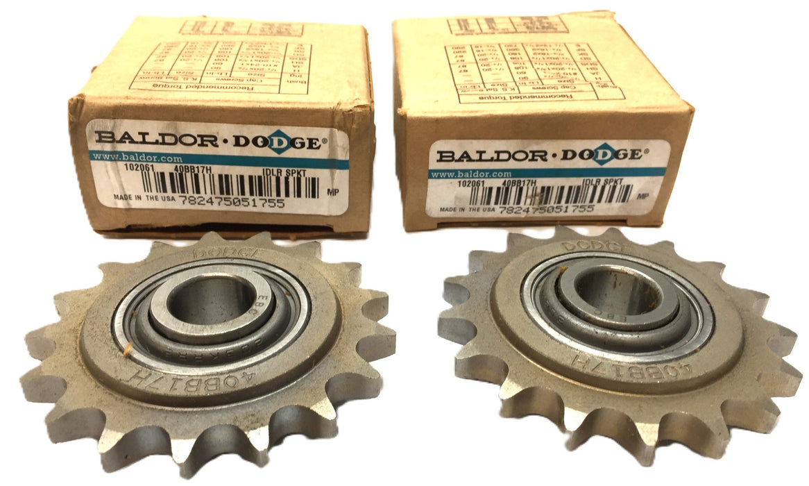 Baldor Dodge Idler Sprocket 40BB17H (102061) [Lot of 2] NOS