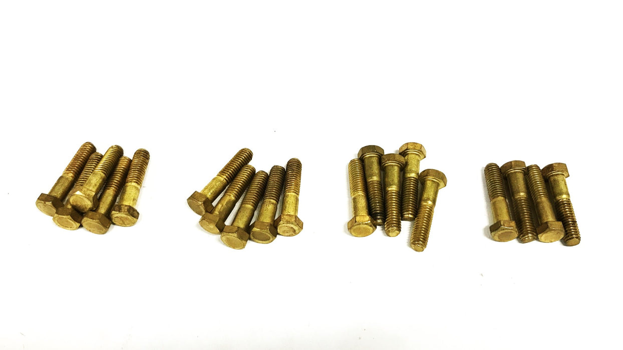 Unbranded Brass 3/8-16 x 1-3/4 inch Hex Head Bolt [Lot of 19] NOS