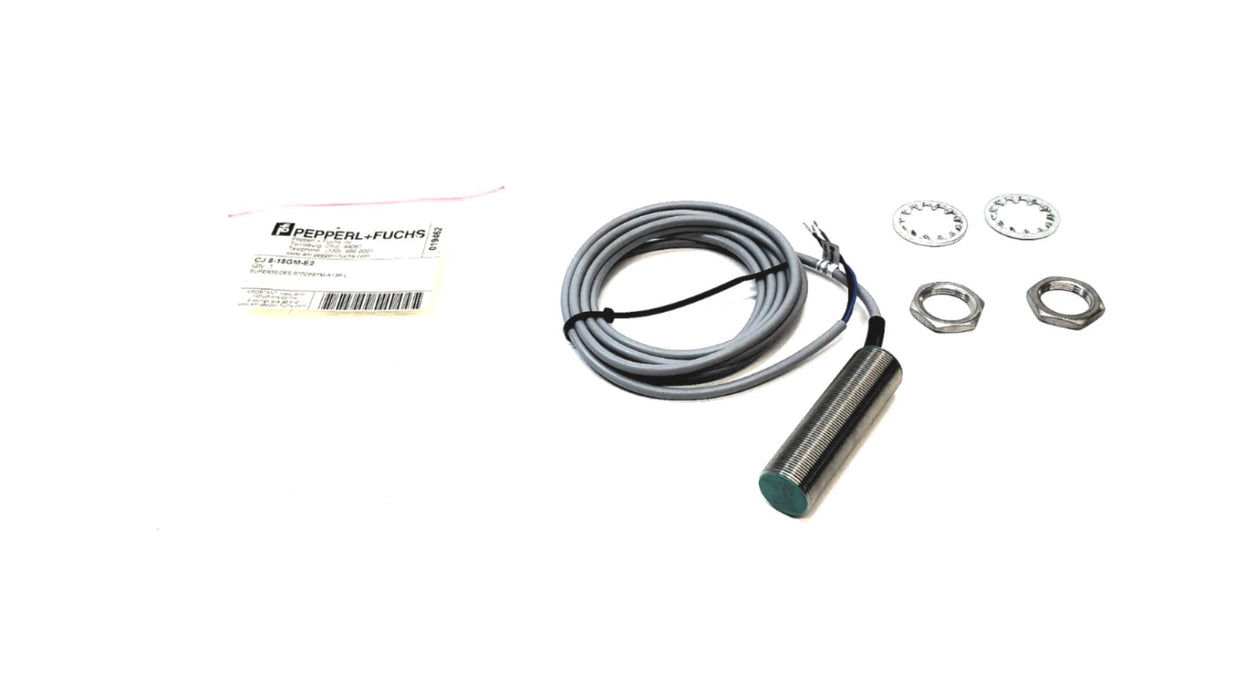 Pepperl+Fuchs Proximity Sensor W/ (2) Rings CJ 8-18GM-E2 NOS