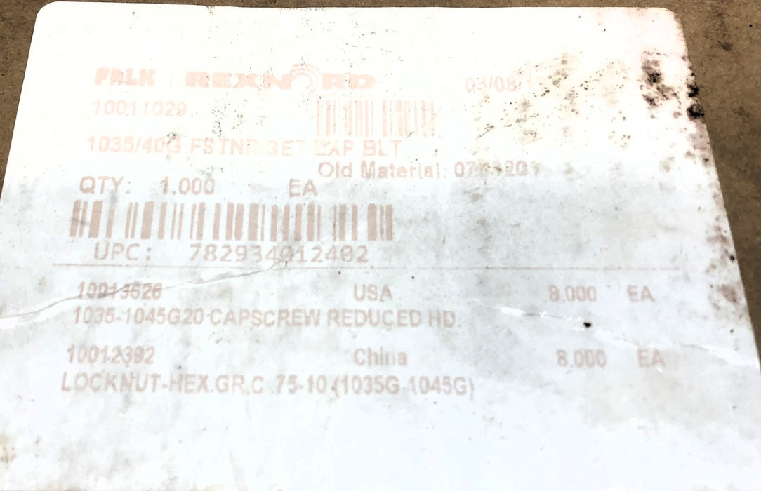 Falk Rexnord Fastener Set 10011029 NOS