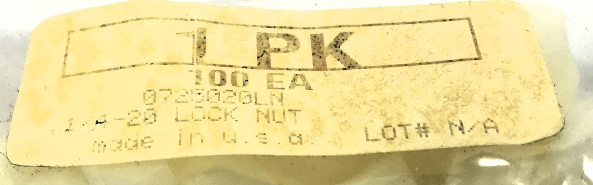Unbranded Pack of (100) 1/4"-20 Lock Nut 0725020LN NOS
