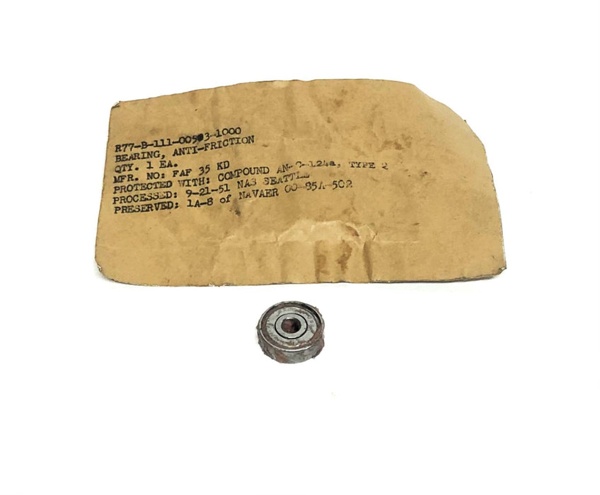 Fafnir Single Shielded Anti Friction Ball Bearing FAF-35KD NOS