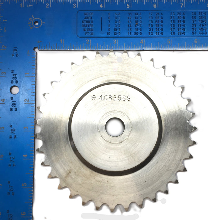 Tri-Clover Single-Roller Chain Sprocket with 5/8" Blank Bore 40B35SS USED