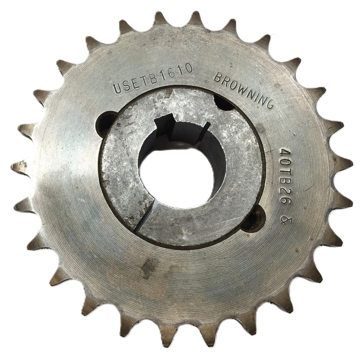 Browning Single-Roller Chain Sprocket 40TB26 with Taper-Lock Bushing(1-1/8) USED