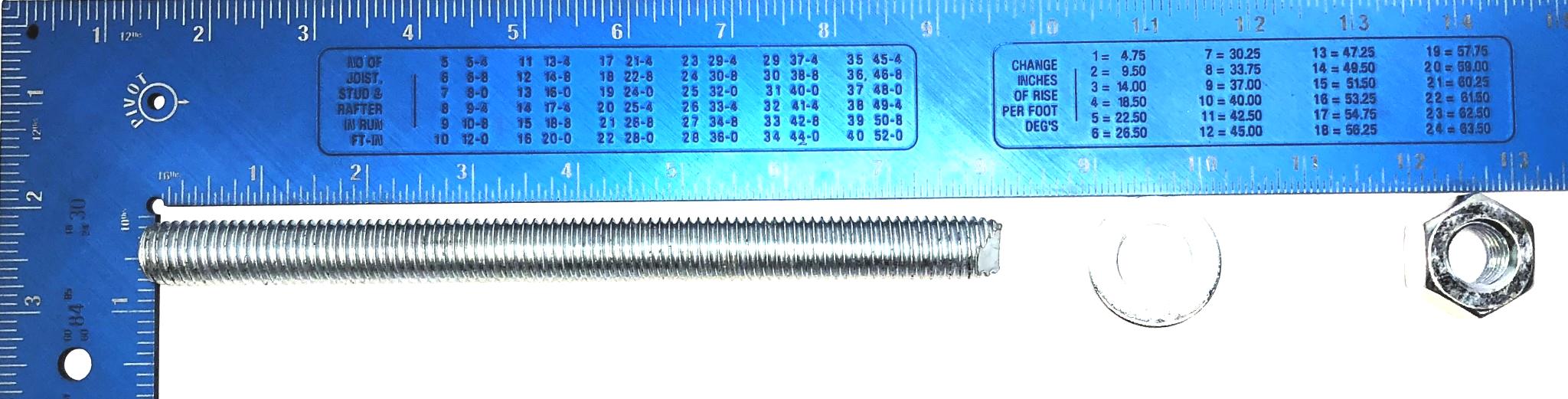 Hilti Pack of (10) 5/8" x 8" Anchor Bolts W/ Hex Nuts & Washers HAS-E-55 NOS