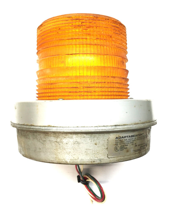 Adaptabeacon 5" Amber 3-Wire Signaling Beacon Light 93A-N5 (Missing Bulb) USED