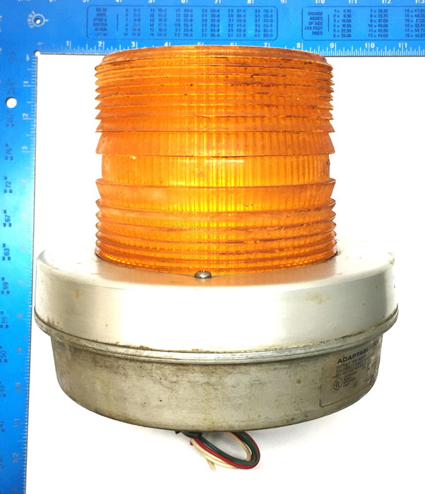Adaptabeacon 5" Amber 3-Wire Signaling Beacon Light 93A-N5 (Missing Bulb) USED