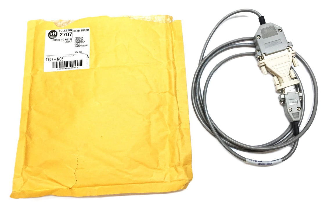 Allen-Bradley DTAM DH485 to RS232 Cable Programming Kit 2707-NP (2707-NC5) USED