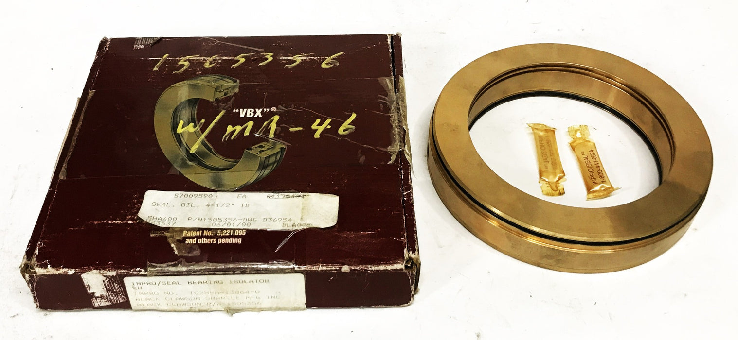 Inpro/Seal BBX Bearing Isolator 6-1/4 OD 4-1/2 ID 1028-A-13864-0 NOS