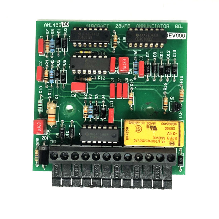 Unbranded REV 000 28VFB Aircraft Annunciator Board AM145A (AM145B00) USED