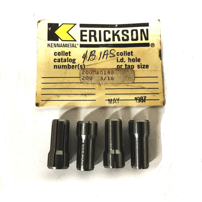 Erickson 3/16 inch Collet DA-200 [Lot of 4] NOS