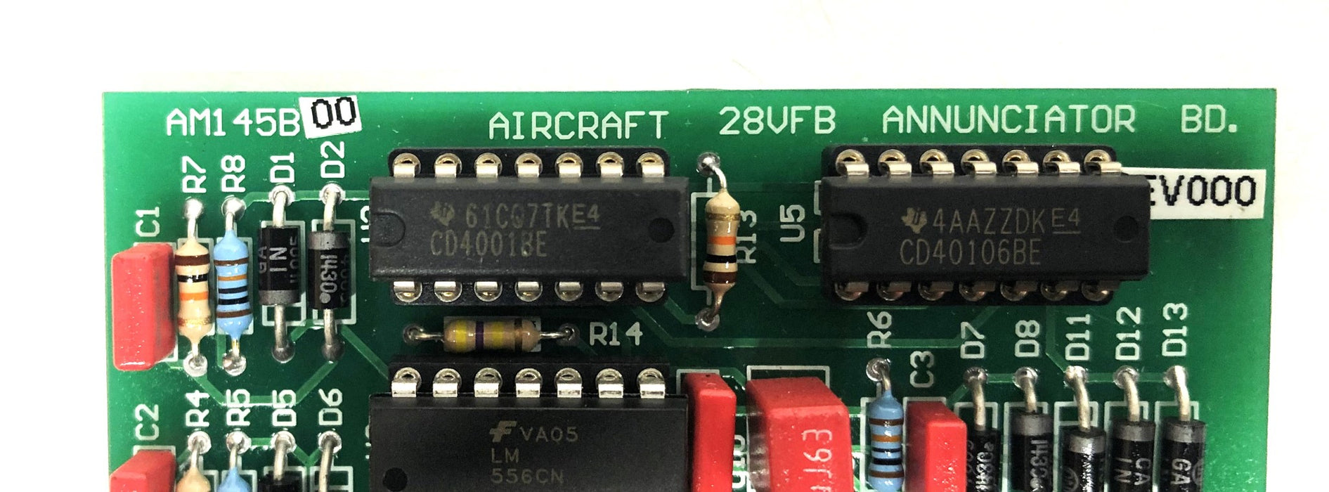 Unbranded REV 000 28VFB Aircraft Annunciator Board AM145A (AM145B00) USED