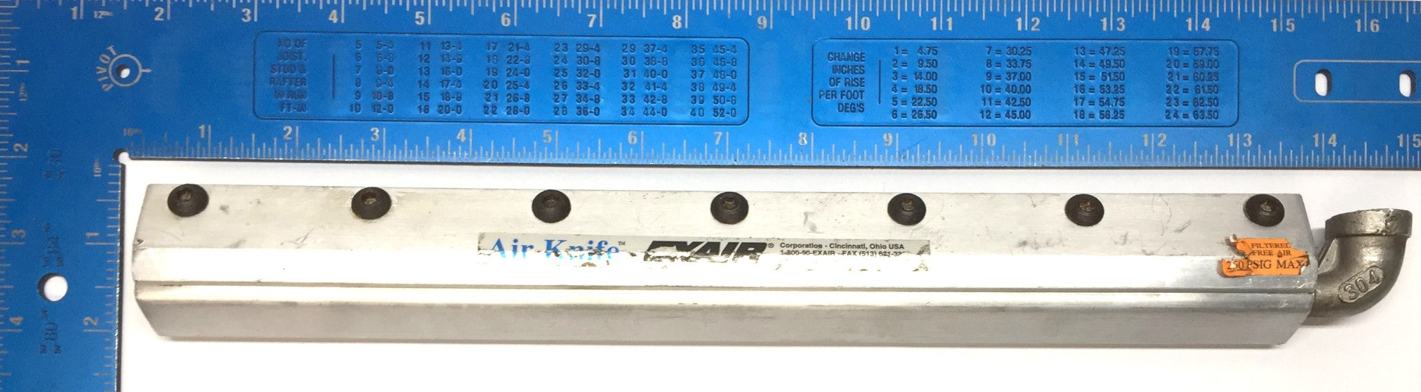Exair Corporation 13" Air Knife with Elbow Fitting USED