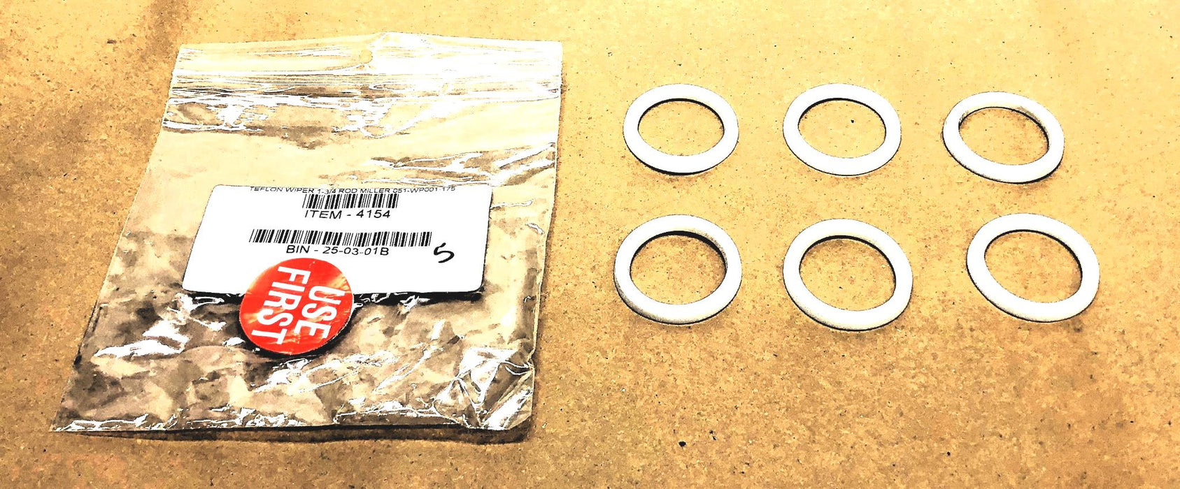 Miller Pack of (6) Teflon Wiper 1-3/4" Rod Seal 051-WP001-175 NOS