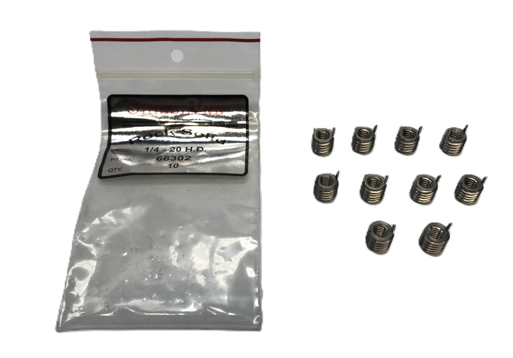 Chrislynn Pack of (10) 1/4-20 H.D. Key Locking Threaded Inserts 66302 NOS