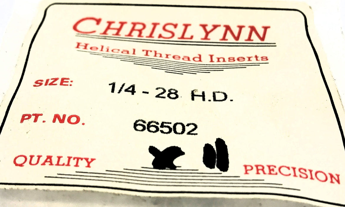 Chrislynn Pack of (11) 1/4-28 H.D.. Key Locking Threaded Inserts 66502 NOS