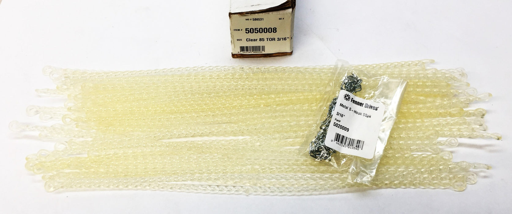 Fenner Drives Clear 85 Twisted O-Ring Pack (50pcs) 3/16" x 14" 5050008C NOS