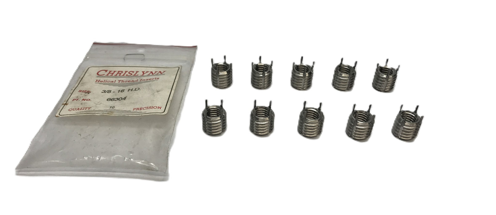 Chrislynn Pack of (10) 3/8-16 H.D. Key-Locking Threaded Inserts 66304 NOS