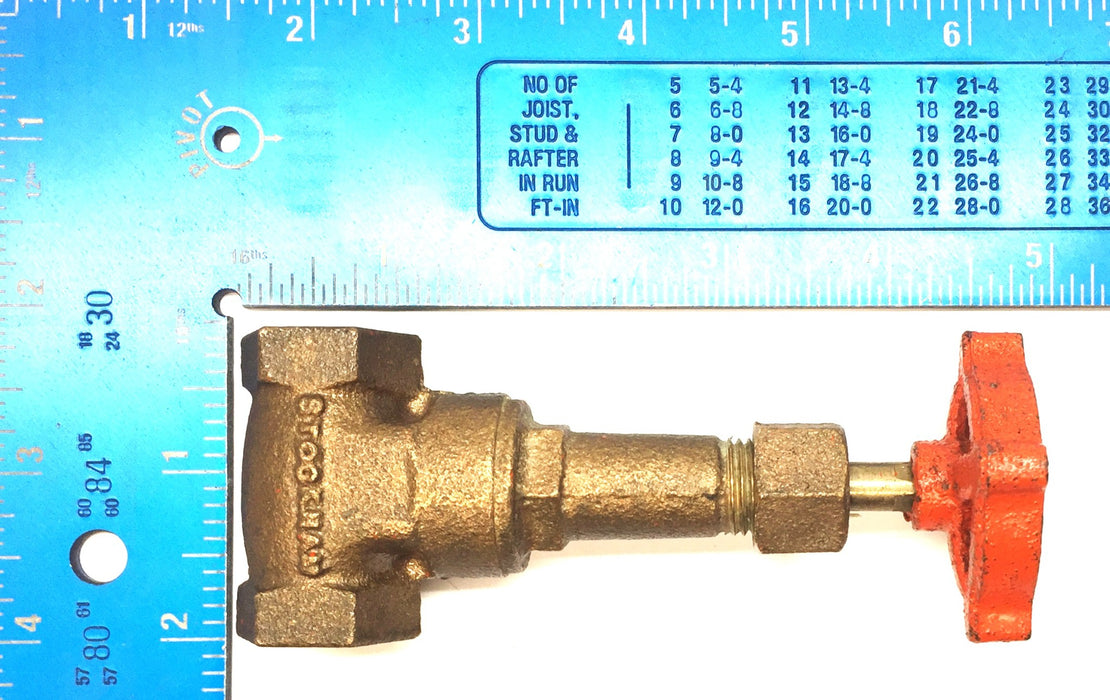 Stockham 1/4" Brass Gate Valve B-100 (1258) NOS