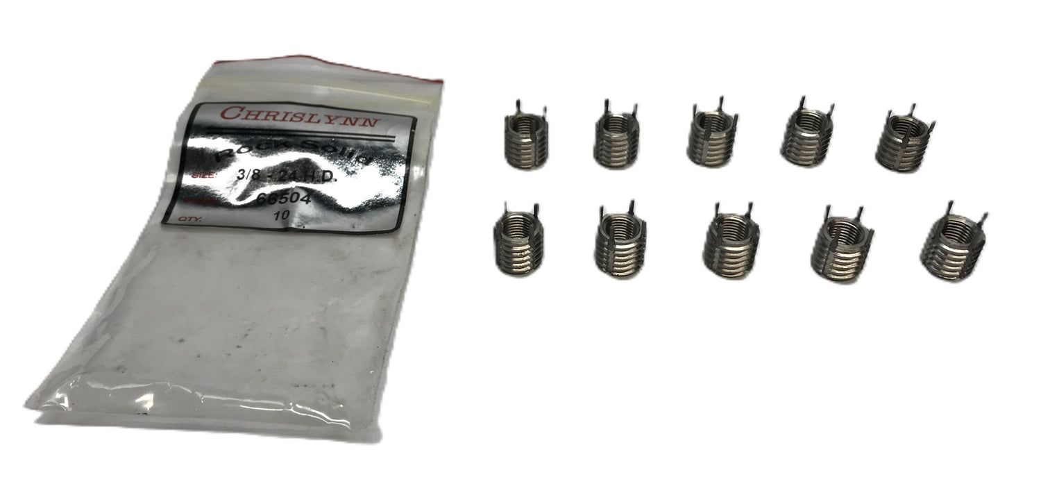 Chrislynn Pack of (10) 3/8-24 H.D. Key-Locking Threaded Inserts 66504 NOS