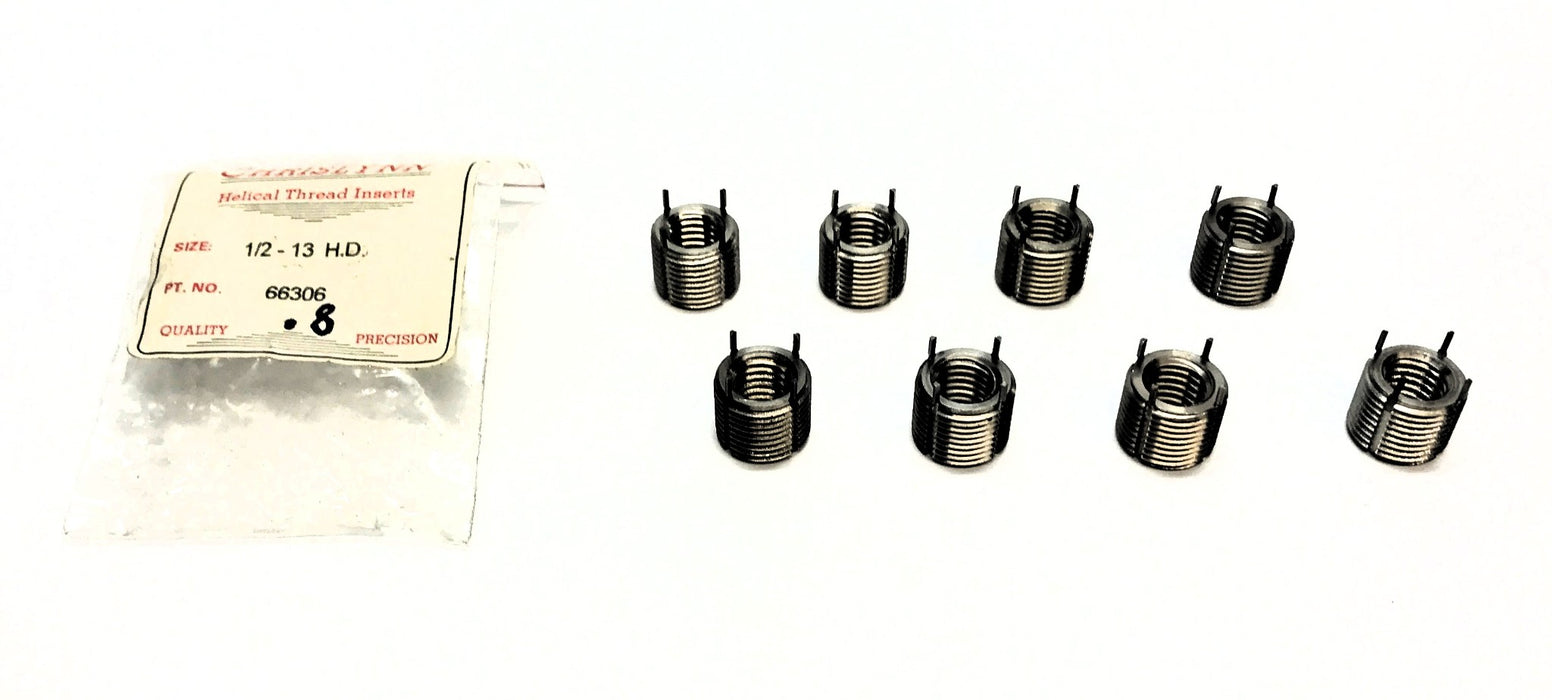 Chrislynn Pack of (10) 1/2-13 H.D. Key-Locking Threaded Inserts 66306 NOS