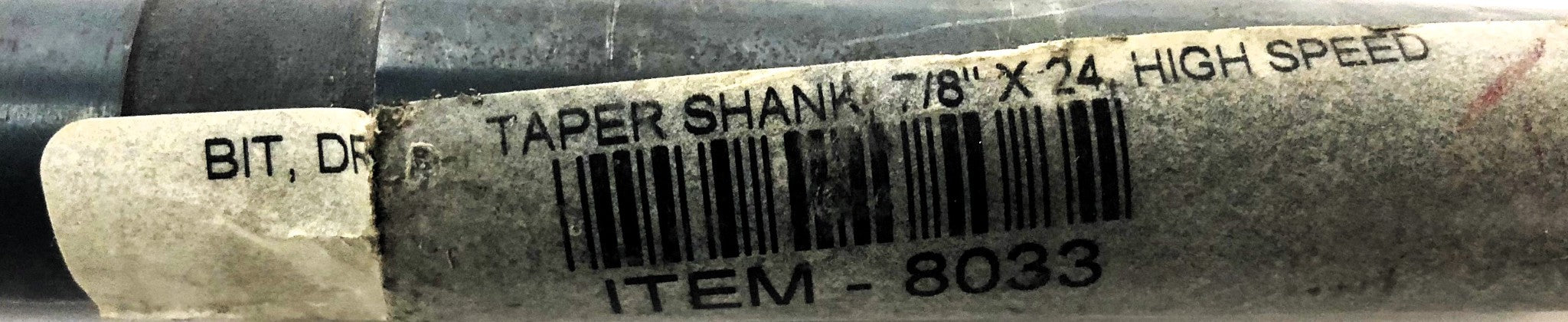 Unbranded 7/8" x 24" High Speed Taper Shank Drill Bit NOS