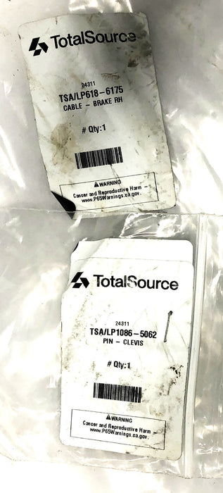 Total Source RH Brake Cable With LP1086-5062 Clevis Pin LP618-6175 NOS