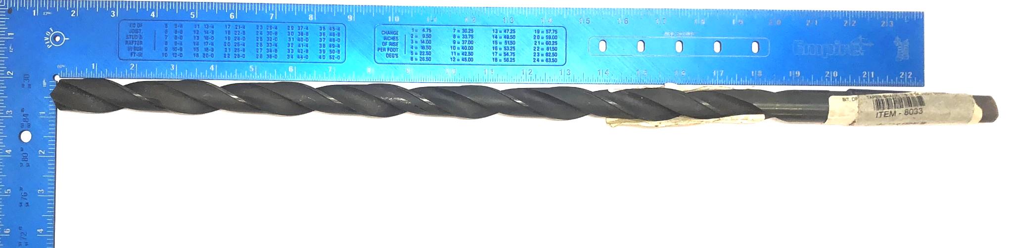 Unbranded 7/8" x 24" High Speed Taper Shank Drill Bit NOS