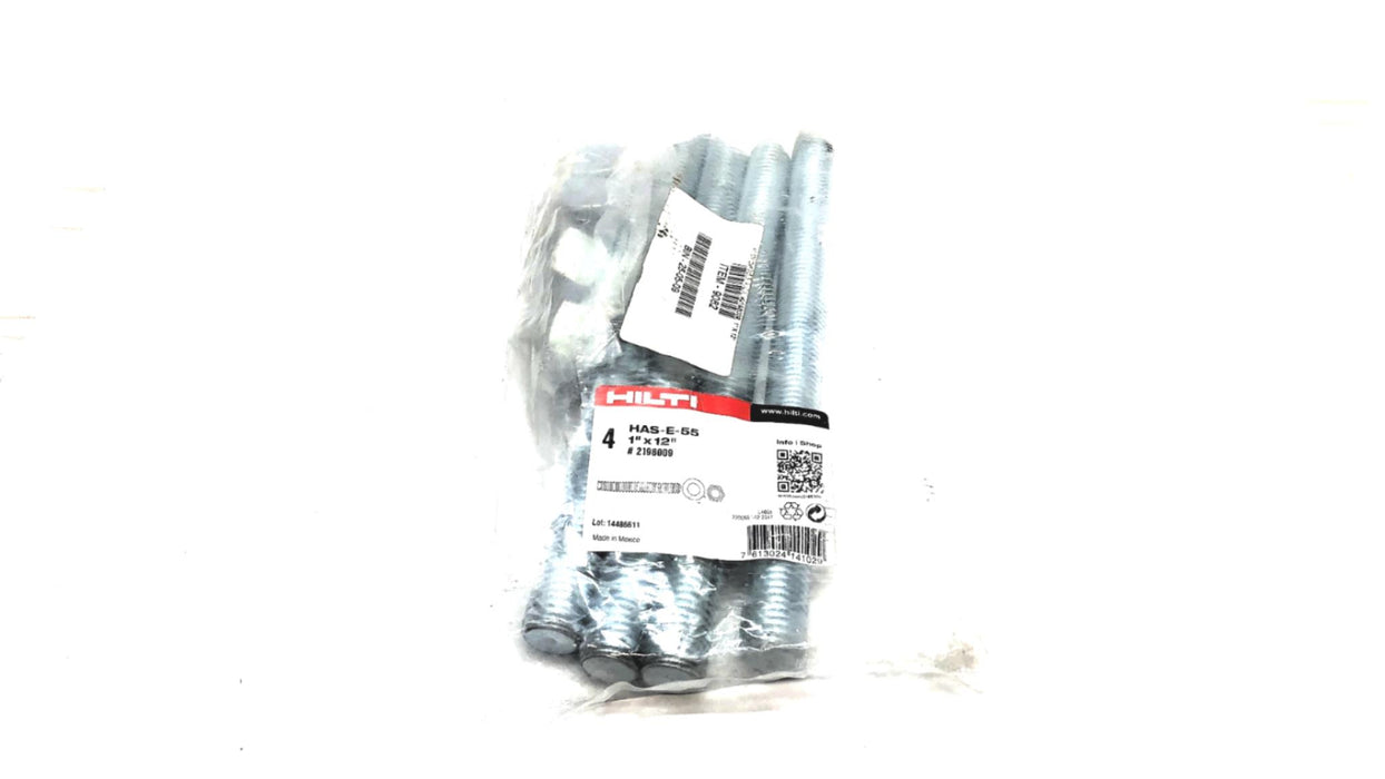 Hilti 1" x 12" Anchor Bolts W/Out Washers 2198009 (HAS-E-55) [Lot of 3] NOS