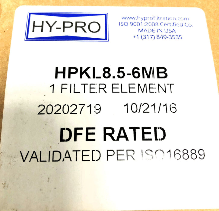 HY-PRO Filter Element HPKL8.5-6MB (20202719) NOS
