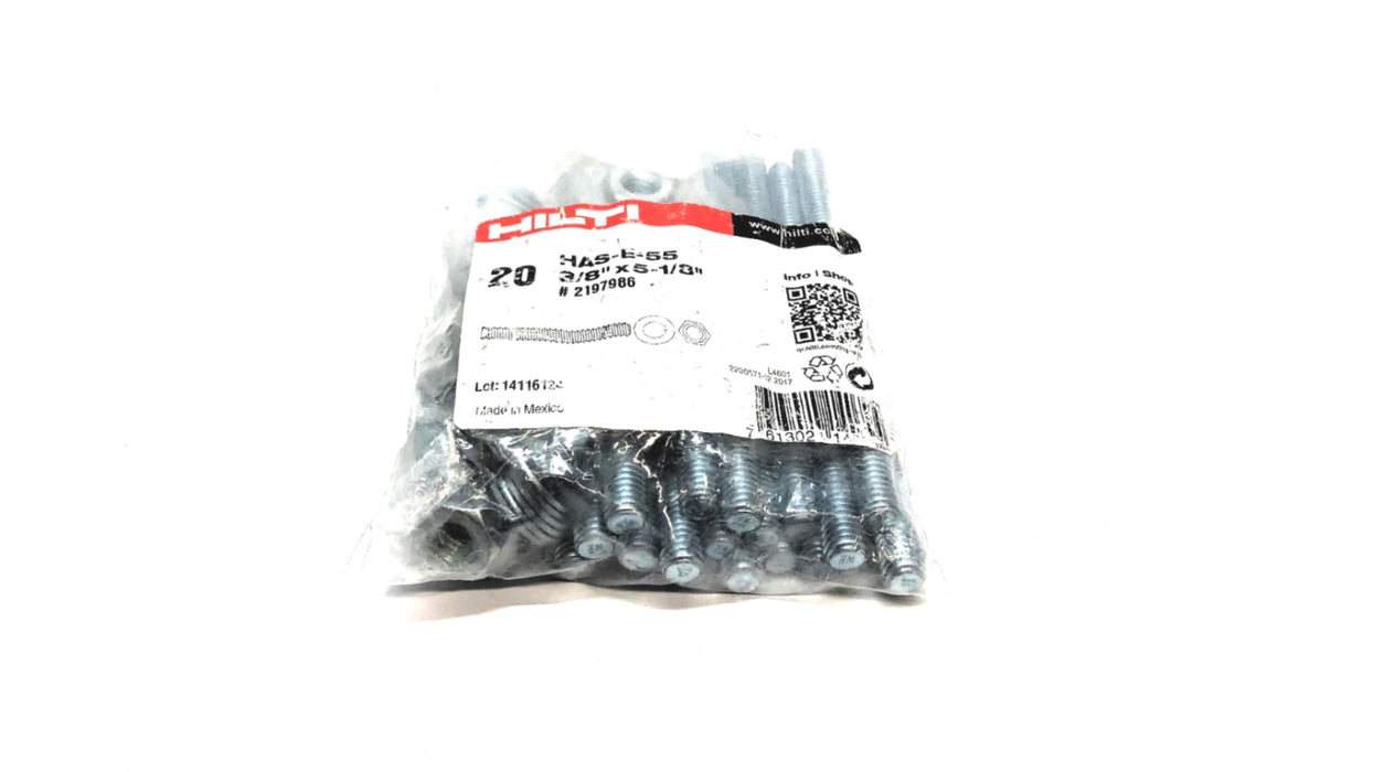 Hilti Pack of (2 3/8 x 5-1/8" Anchor Rod W/ Hardware 2197986 NOS