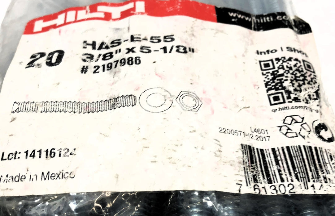 Hilti Pack of (2 3/8 x 5-1/8" Anchor Rod W/ Hardware 2197986 NOS