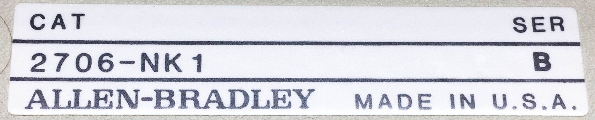 Allen-Bradley Keyboard Message Display Accessory 2706-NK1 (Ser.B) NOS
