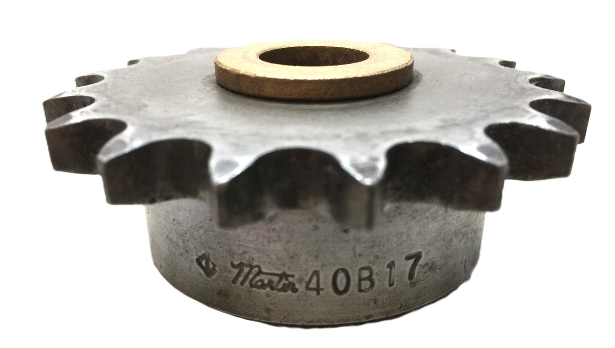 Martin Single-Roller Chain Sprocket with 5/8" Copper Bushing Bore 40B17 USED
