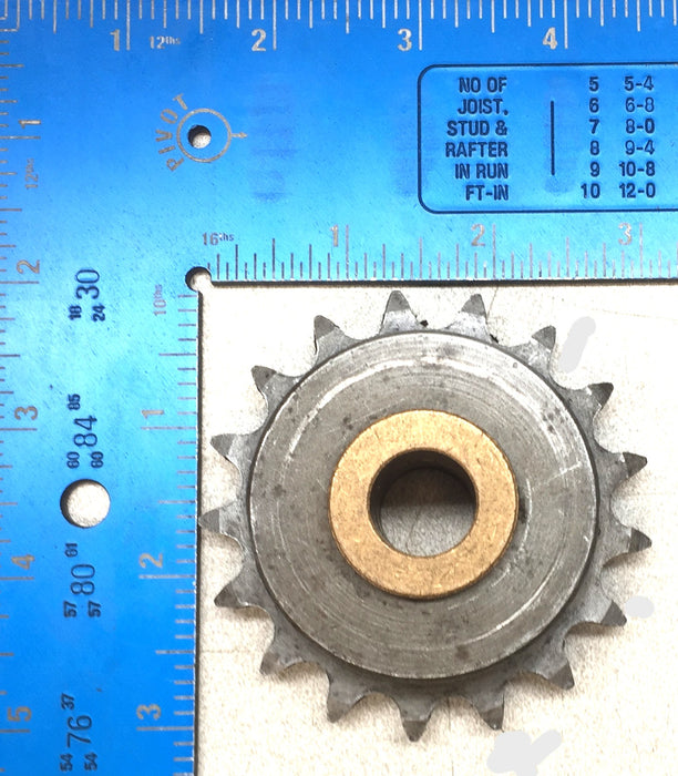 Martin Single-Roller Chain Sprocket with 5/8" Copper Bushing Bore 40B17 USED