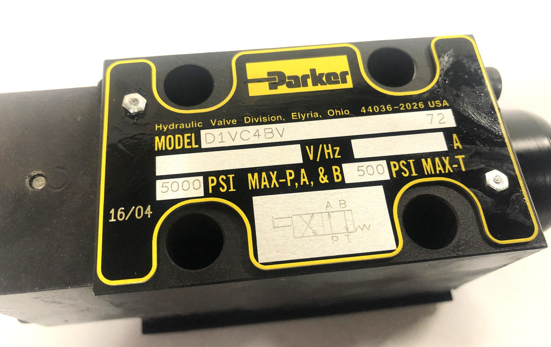 Parker 30 Degree 5000PSI Directional Control Valve D1VC4BV 72 NOS