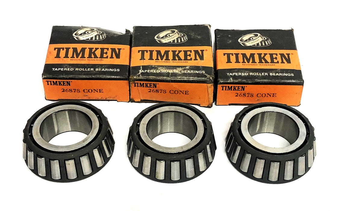 Timken Tapered Roller Bearing Cone 26878 [Lot of 3] NOS