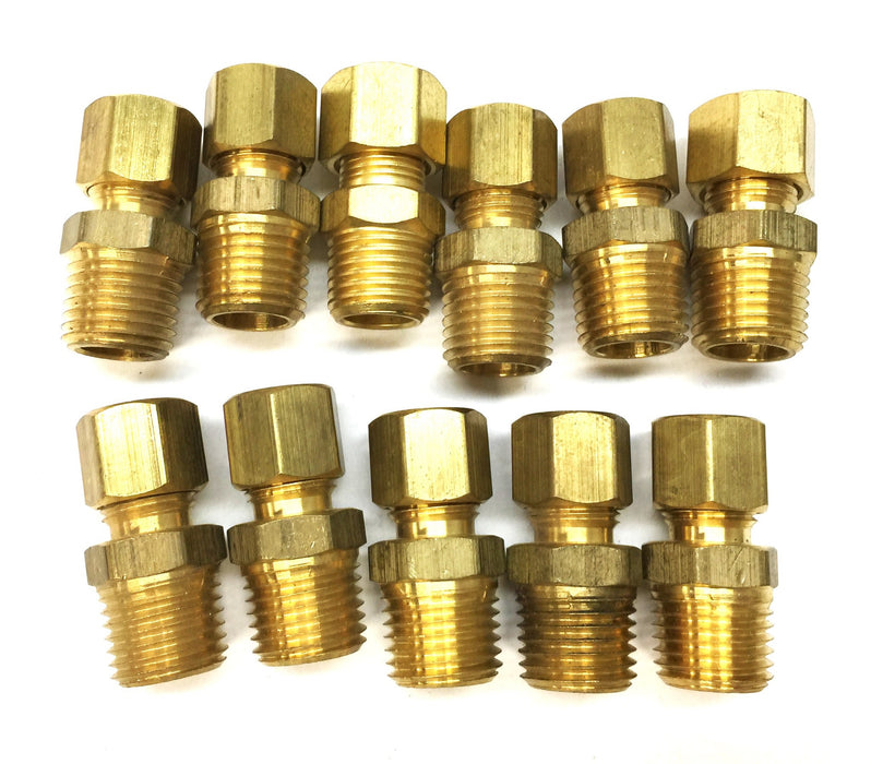 Unbranded 1/4" x 1/4" Brass Adapter 500436 [Lot of 11] NOS